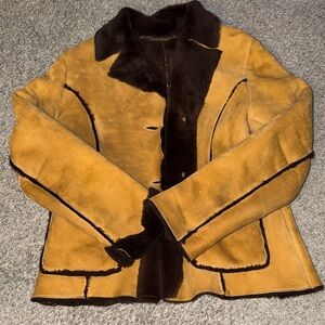 Elegant Women's Tan and Brown Teddy Jacket